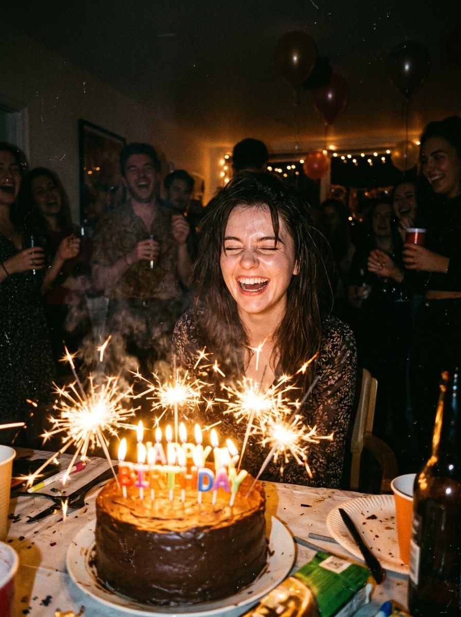 A birthday sparkler moment